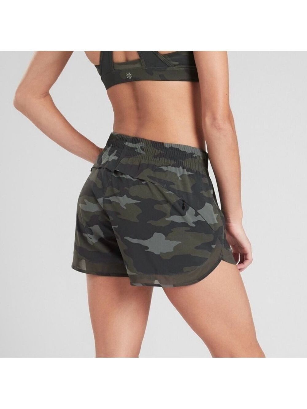Athleta Printed Mesh Racer Run Shorts - Picture 3 of 9